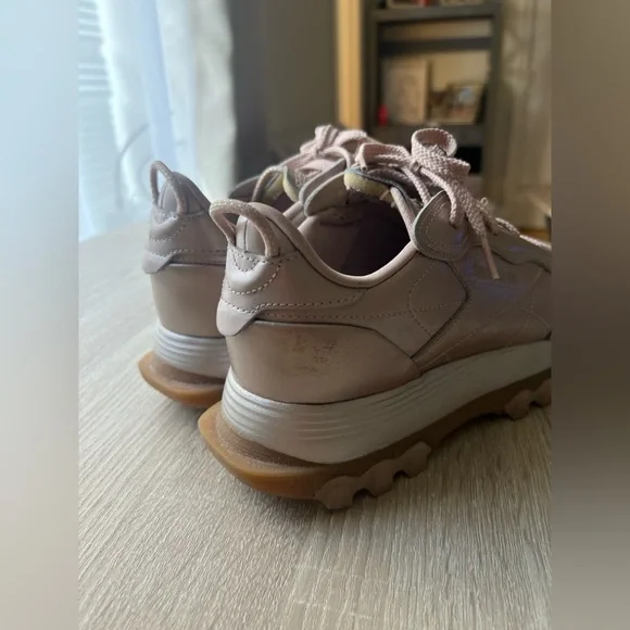 Reebok Rose Gold Metallic Sneakers CardiB Leather Platforms Y2K Chunky Size 8.5 - Picture 10 of 14
